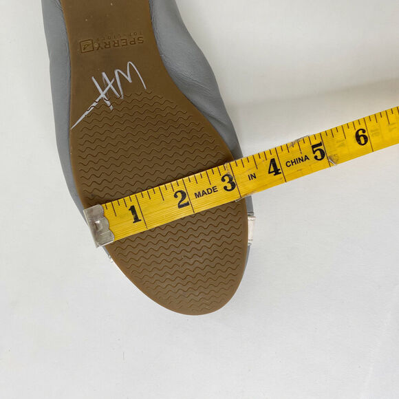 Sperry Shoes Womens Size 8.5 Gray/Pink Leather Stretch Ballet Flats STS91757 - Picture 11 of 12